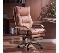 YCVAWEOD Fauteuil de Chaise de Bureau de Bureau PU Leather High Back Reclin avec Repose-Pied rétractable, LWX