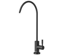 YCVAWEOD Filtre à Eau Tape Une Seule poignée 1 Trou à Eau Froide Robinet Uniquement mélangeur en Acier Inoxydable pavé de Cuisine Noire LWX