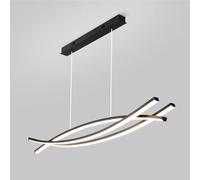 YCVAWEOD Jewelry Suspension linéaire Moderne Lustre incurvé Noir LED Luminaire d'îlot de Cuisine Table à Manger Lampe Suspendue Lustres minimalistes Plafonniers Lampes de Bureau LWX