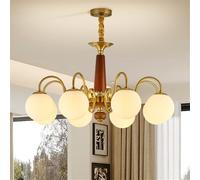 YCVAWEOD Lampe à Suspension contemporaine américaine rétro créativité Salon Salle à Manger Chambre hôtel Villa café Art Simple Lustre à LED pour la Maison (C 8 lumières) LWX