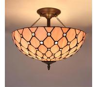 YCVAWEOD Lampe à Suspension contemporaine en Verre de Couleur LED, créativité américaine, Salon, Restaurant, Chambre à Coucher, hôtel, Villa, Couloir, café, Bar, Lustre (D52 cm) (F D40 cm) LWX