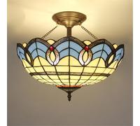 YCVAWEOD Lampe à Suspension en Verre de Couleur contemporaine LED créativité américaine Salon Restaurant Chambre hôtel Villa Couloir café Bar Lustre (D D40CM) LWX