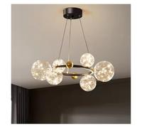 YCVAWEOD Lampe à Suspension LED en cuivre pour Salon, Chambre à Coucher, Bureau, Cuisine Ronde, Style de Luxe Moderne, Anneau Rond, Lampe Chaner, Moderne LWX