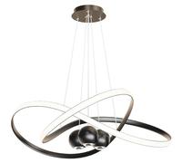 YCVAWEOD Lampe annulaire LED Moderne à intensité Variable pour Le Salon, Faisceau Lumineux Boule Noire et Blanche, Lampe Suspendue pour îlot de Cuisine pour Chambre à Coucher, Table à Manger LWX
