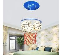 YCVAWEOD Lampe de Lustre Moderne à LED, Lampe Suspendue de Basket-Ball en Verre Moderne, éclairage Suspendu pour Chambre de garçons, Hauteur réglable à 3 têtes, Lustre Suspendu à LED, Salle à Manger