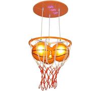 YCVAWEOD Lampe de Lustre Moderne à LED, Lampe Suspendue de Basket-Ball en Verre Moderne, éclairage Suspendu pour Chambre de garçons, Hauteur réglable à 3 têtes, Lustre Suspendu à LED, Salle à Manger