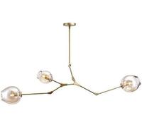 YCVAWEOD Lampe de Lustre Moderne à LED, Lustre Abstrait Multi-Bras Finition dorée Boule de Verre Clair lustres Suspendus à LED, plafonnier LWX