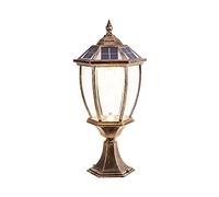 YCVAWEOD Lampe de Pilier Solaire LED Lampe de Poteau Étanche de Style Américain en Aluminium Moulé sous Pression Colonne de Verre Lumière Extérieure de Jardin Lumière de Paysage Lampadaire,Verre LWX