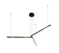 YCVAWEOD Lampe Suspendue à Longue Bande de Conception DIY pour Le Salon, Suspension géométrique linéaire, Lampes à Suspension en métal Ultra-Minces, Noires, Lampes à LED Modernes - 4000K LWX