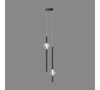 YCVAWEOD Lampe Suspendue au Plafond avec Finition en Laiton brossé, Moderne et Simple, en Cristal, éclairage carré pour Restaurant, Cuisine, îlot, Chambre à Coucher, Bar/K/1 lumière LWX