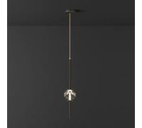 YCVAWEOD Lampe Suspendue au Plafond avec Finition en Laiton brossé, Moderne et Simple, en Cristal, éclairage carré pour Restaurant, Cuisine, îlot, Chambre à Coucher, Bar/K/1 lumière LWX