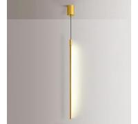 YCVAWEOD Lampe Suspendue linéaire dorée Moderne, plafonnier Minimaliste, Lustre à Longue Bande, luminaire LED pour décoration de Salon et de Chambre à Coucher LWX