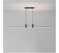 YCVAWEOD Lampe Suspendue linéaire LED à intensité Variable, Tube Mince Moderne - Lampe de Table de Billard en Or brossé - Lampe Suspendue Industrielle à Bande Noire - Long Lustre Spot, Lampes de