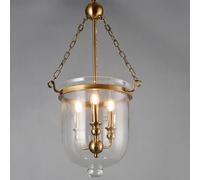 YCVAWEOD Lampe Suspendue rétro en Forme de Seau en Verre Amen Country, Bougie LED E14 x 3 pour Salle à Manger et Foyer, décor Noir élégant, luminaire Unique. (p 36 * 58cm) LWX