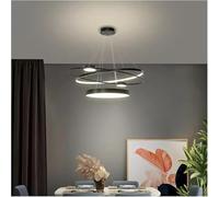 YCVAWEOD Lampes suspendues d'intérieur Modernes décoratives pour Chambre à Coucher et Salle à Manger, plafonniers LED pour luminaires intérieurs, plafonnier Contemporain (Noir diamètre 80 cm) LWX