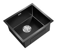 YCVAWEOD Lavabo lavabo lavabo Nano lavabo réservoir Simple Noir sous-Compteur Basin de Lavage épaissi 304 Bassin de Lavage à Main en Acier Inoxydable avec Ensembles de robinets, C, 55 * 40cm LWX