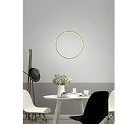 YCVAWEOD Le Lustre Moderne de LED Allume la Lampe pendante de Cercle d'anneau Rond à la Maison Compatible avec l'éclairage de Salon Lustre Noir d'intérieur, luminaire Suspendu de Cuisine LWX