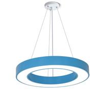 YCVAWEOD Luminaire Suspendu à LED de Couleur Moderne, Design Creux, éclairage Suspendu Rond Moderne, 1 Anneau, Lustre à LED, plafonnier pour Haut Plafond, Salon, Chambre à Coucher, Salle à Manger LWX