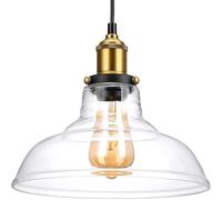 YCVAWEOD Lustre à la Mode V-intage Suspension Blanc Plafonnier Abat-Jour Industriel Rétro Suspendu en Métal Compatible avec Cuisine Restaurant Salle À Manger Ferme Grange Entrepôt - LED Ch LWX