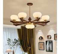 YCVAWEOD Lustre Contemporain en Laiton LED rétro créativité Salon Restaurant Chambre étude hôtel Villa café Magasin de vêtements Maison Suspension (F 8 lumières) LWX