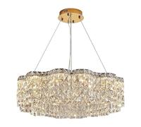 YCVAWEOD Lustre de Foyer Moderne Pendentif lumières de Luxe K9 Cristal Dimmable LED Lampe Suspendue Salon LED Luminarias luminaires, Cuisine LWX