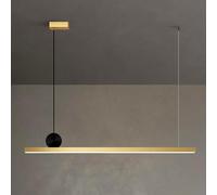 YCVAWEOD Lustre doré plafonnier Barre LED Lampes suspendues îlot de Cuisine luminaire Table à Manger Lampe Suspendue Lampes à Suspension en métal doré pour Salon Chambre Bureau Cuisine LWX