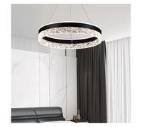 YCVAWEOD Lustre LED à Anneau Rond Moderne, Lampe à Suspension pour Salon, Salle à Manger, Cuisine, Chambre à Coucher, décoration d'intérieur, Suspension (Noir B) LWX