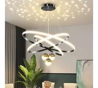 YCVAWEOD Lustre LED Lampes de Projection de Ciel étoilé pour Salon Lampes suspendues Noires Lampes suspendues LWX