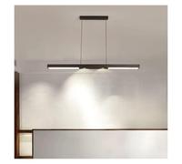 YCVAWEOD Lustre linéaire Moderne, Spot LED Noir, luminaire Suspendu en Acrylique, Bande Lumineuse Compatible avec Le Salon, Le Couloir, la Salle à Manger, Le Bureau, Les Lampes suspendues LWX