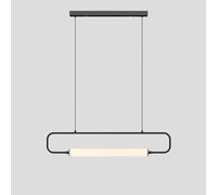 YCVAWEOD Lustre Moderne à Anneau doré - Suspension LED de 80 cm avec Abat-Jour en Acrylique pour îlot de Cuisine, Salle à Manger, entrée, Bureau et Bar - Lampe Suspendue linéaire élégante LWX