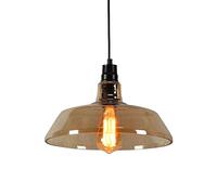 YCVAWEOD Lustre Moderne à LED de Style Industriel rétro en Fer forgé avec Abat-Jour en Verre, luminaire de Plafond, décoration de Restaurant, café, chandel Suspendu (Ambre) LWX