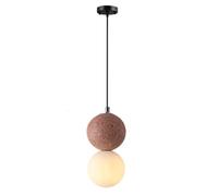 YCVAWEOD Lustre Moderne E27 Mini Boule de Ciment Pendentif lumière Moderne Terrazzo Plafond Suspension Lampe créative LED Lustre luminaires pour Salon Chambre Restaurant hôtel LWX