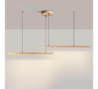 YCVAWEOD Lustre Nordique en Pierre Naturelle LED, Lampe de Table à Manger, Suspension à intensité Variable, plafonniers Suspendus linéaires Modernes, Abat-Jour en travertin Jaune pour comptoir de Bar