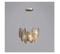 YCVAWEOD Lustres de Plafond en Verre de Plumes LED Modernes Villa de Luxe Pendentif lumière atmosphère Haut de Gamme Salon Salle à Manger Lampes suspendues Lustre (D40CM) LWX