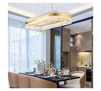 YCVAWEOD Lustres Modernes Lustre Cristal LED Plafond Tendance Suspension pour la Maison Hall Salon Chambre décor Luxe Suspendus luminaires (Ovale 100 cm, modifiable) LWX