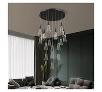 YCVAWEOD Lustres Plafonnier, Lampes Suspendues, Lampe de Lustre Moderne à LED Lustre Moderne - Lampe Suspendue au Plafond Or/Noir Décor Intérieur Lustre LED Compatible avec Le Salon Din LWX
