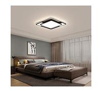 YCVAWEOD Lustres Plafonnier, Lampes Suspendues, Lustres LED Plafonnier LED Moderne Compatible avec Salon Chambre Étude Maison avec Télécommande Dimmable Rectangle Chande Noire LWX
