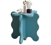 YCVAWEOD Mini Table Basse arboratrice Artisanale avec Conception d'ondes en Bois Massif Assemblage Facile x Jambes de Forme idéal pour Le Salon Balcon de Chambre à Coucher Green (45x50,5 cm) LWX