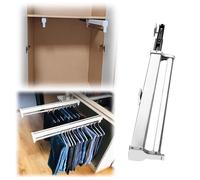 YCVAWEOD Organisateurs de vêtements Sortez des vêtements Hanger Rod Cold Rouled Stee Armoire Stee Vêtements Rail Pantalon Coulissant Bar (Couleur: Blanc, Taille: 497 mm) LWX