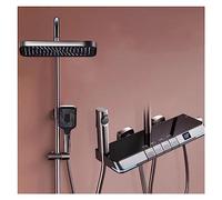 YCVAWEOD Panneau de Douche, LED Digital Room Shower Système de Douche Robinet ， Robinets de Salle de Bain en Cascade Murale ， Piano de Douche de Pluie Piano Digne Set (0523-White-B) LWX