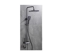 YCVAWEOD Panneau de Douche, LED Digital Shower Sethalle Bathroom Hot Colder System Système de Douche Mural Spa Spa Rainquette de Bain Fauce Moderne Tête carrée (F Blanc) LWX