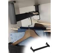 YCVAWEOD Plafonnier à Mur Noir Rail Hangle de Garde-Robe Ensemble pour Le Bureau à Domicile Ovale Design Réglable de 10 à 50 Pouces (105 cm) Support de Support de vêtements Robuste. LWX