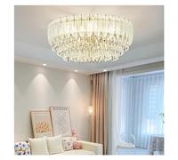 YCVAWEOD Plafonnier en Cristal de Luxe Lampes de Plafond de Salon Chaud Plume Restaurant Luminaire LED Lampe en Verre de Chambre à Coucher, Lampe Suspendue LWX