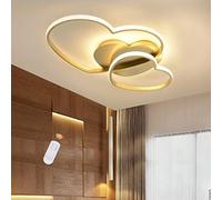YCVAWEOD Plafonnier LED en Forme de cœur à intensité Variable pour Chambres d'enfants, Lampe à Suspension Moderne avec télécommande, Lustre doré pour Chambre de garçons et de Filles, Salon, éclairage