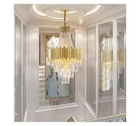 YCVAWEOD Plafonnier, Lustre en Cristal Doré De Luxe Moderne Éclairage LED Plafond Pendentif Luminaire Salon Hôtel Hall Art Décor Lampe Suspendue (D60xH100cm) LWX