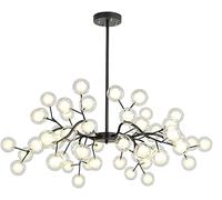 YCVAWEOD Plafonnier, Lustre Moderne à LED, Lustre Spoutnik Moderne, lustres lucioles, luminaires de Plafond à LED avec plafonnier G4 Blub (Noir, 54 têtes) LWX