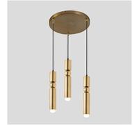 YCVAWEOD Plafonnier Suspendu Noir à 3 lumières - Lampe Suspendue MI-NI - Barre Lumineuse LED à Long Tube doré Antique - Lustre Moderne du Milieu du siècle, Salle à Manger contemporaine LWX
