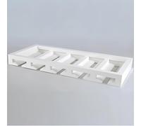 YCVAWEOD Rack de Porte-Verre à vin en Bois - Rangement sous-Compteur ou comptoir pour jusqu'à 12 Verres - Blanc, 58x25 cm (22,8x9,8 Pouces) - Parfait pour Le Bar ou la Cuisine à la Maison LWX