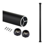 YCVAWEOD Rack de vêtements Ronds Noirs réglables avec clés à Douille Ensemble de clés à Douille Mural en Aluminium monté en Aluminium Amovible 85 cm (33,5 ") Barre de vêtements pour la Garde-Robe