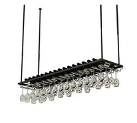 YCVAWEOD Rack de vin Suspendu au Porte-gobelet à vin Rouge, Plafond Upside Down Glass Great Creative Home Bar Suspendu en Bouteille de vin Suspendu avec étagère en Verre / 100 * 27 * 8cm LWX